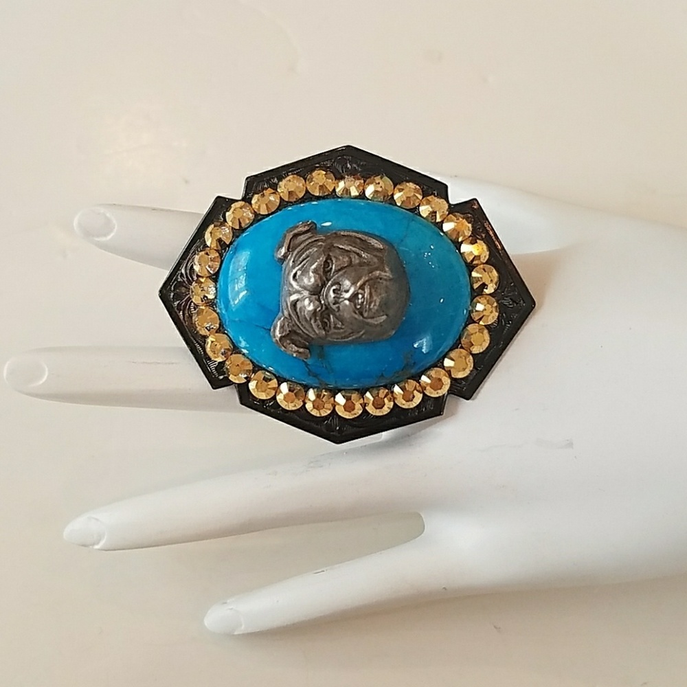 GASOLINE GLAMOUR charm ring bulldog